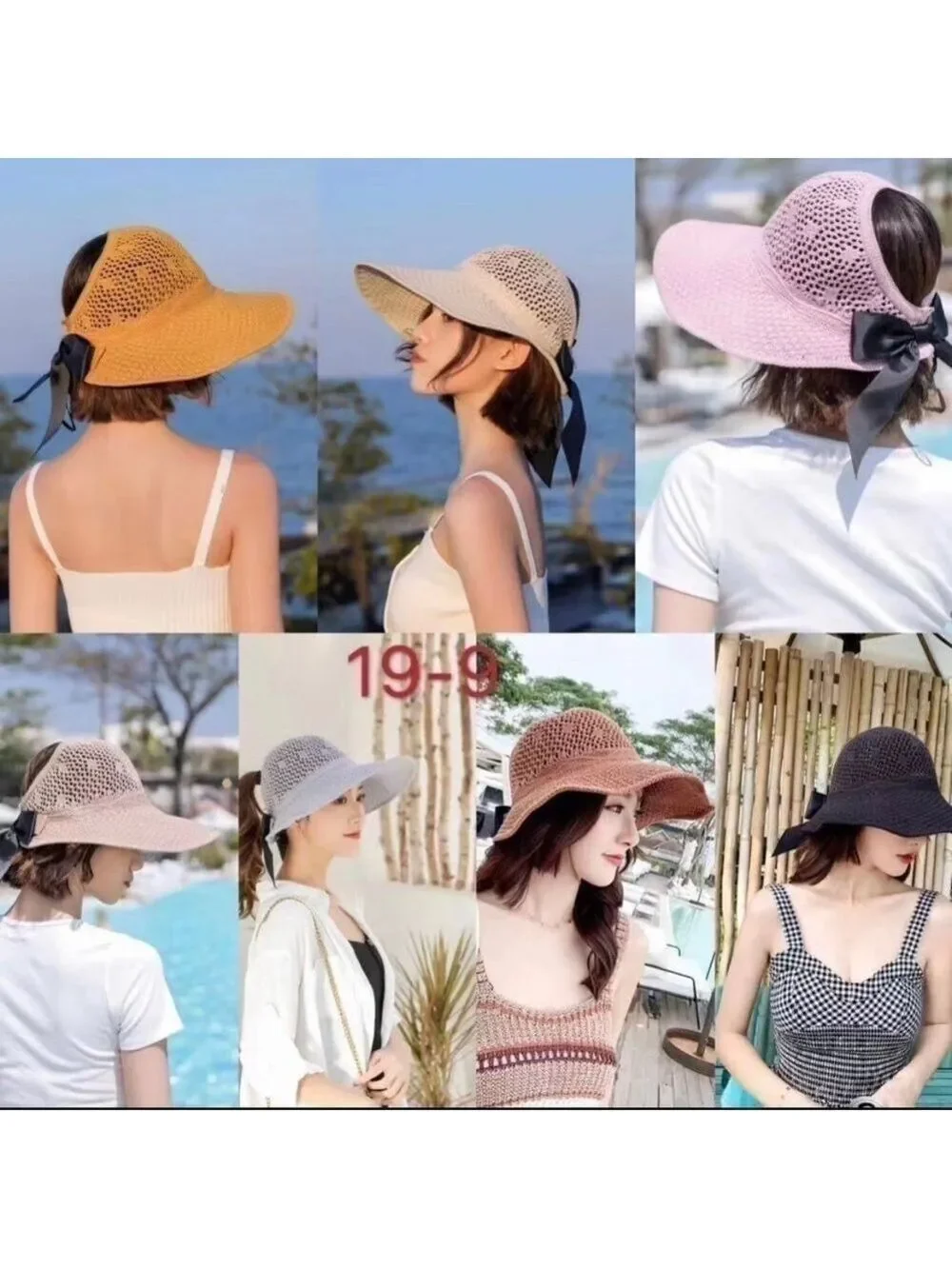 NEW-SOFT Straw Wide Brim Foldable Sun Visor Hat